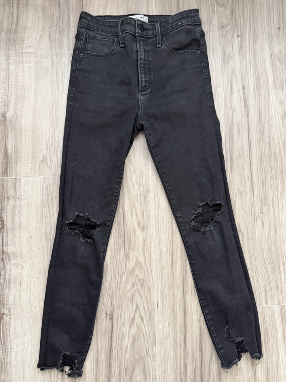 Abercrombie & Fitch Black Ripped Skinny Jeans